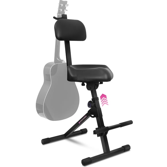 Taburete de guitarra con soporte líquido ajustable con respaldo para músicos