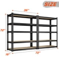 thumbnail image 2 of Garage Storage Shelves, 5 Tier Adjustable Shelving for Garage, Basement, Warehouse, Commercial, Easy Assemble, 16" W x " 72H x 36" D, 2 of 8