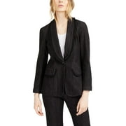 Nanette Lepore Women's Go Getter Ruffled Denim Blazer (XS, Black)