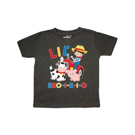 

Inktastic Farmer Tractor EIEIO Little Bro Gift Toddler Boy Girl T-Shirt