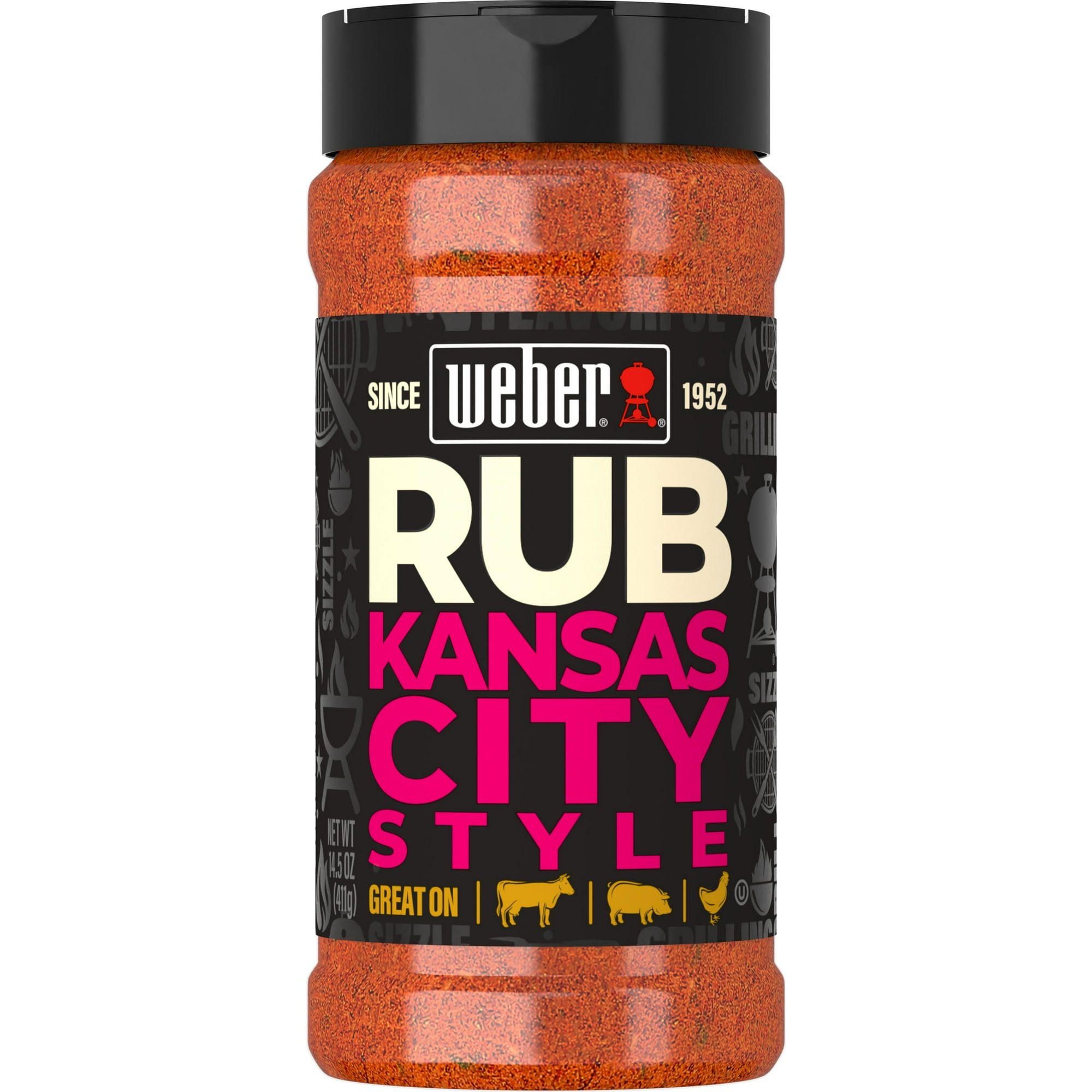 Weber Kansas City Sweet Tangy BBQ Dry Rub Seasoning, Gluten Free,14.5 oz