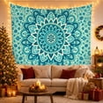thumbnail image 3 of Radial Mandala on a Teal Background, Calming Boho for Decor Lovers, Bohemian Wall Art, Housewarming Gift, Tapestry Wall Hanging for Bedroom, Living Room and Dorm, 3 of 7