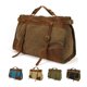 thumbnail image 2 of Bolso de viaje de lona y cuero para hombre, bolsa de equipaje de estilo militar, Retro, Vintage, para fin de semana, para ocio, M314 #, 2 of 4