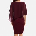 thumbnail image 3 of Robe de Plage pour Femmes Grande Taille, Robe pour Femmes Grande Taille Unie à Manches Courtes, Col en V, Robe Longue Décontractée, 3 of 4