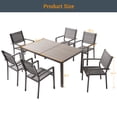 thumbnail image 6 of ACEGOSES 7-Piece Modern Outdoor Dining Furniture Set, Rust and Weather Proof Steel and Textilene Chairs, HIPS Tabletop for Garden, Porch and Patio, Gray, 6 of 6
