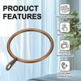 thumbnail image 3 of Uxcell 28 Pcs Curtain Rings with Eyelets, 1.5"ID Sliding Smoothly Metal Drapery Ring Fit Up to 1 1/4" Curtain Rod, Red Bronze, 3 of 5
