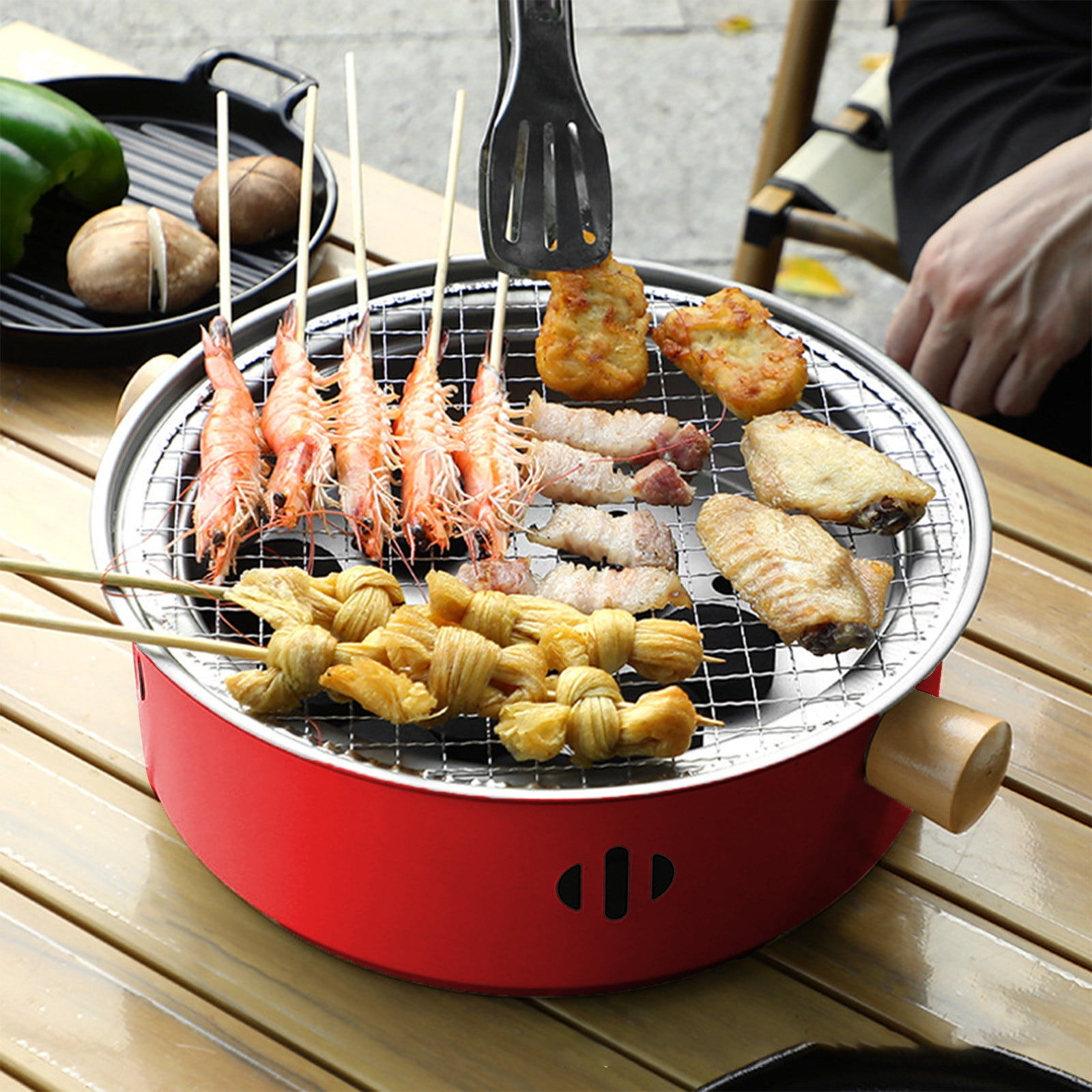 VBODN Grill Utensils, Grill Brush for Outdoor, Grill Utensils Set with Cleaning Brush, Grilling Gifts, Outdoor Barbecue Utensils Gifts for Men Dad