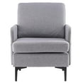 thumbnail image 5 of Ktaxon Linen Fabric Arm Chair, Modern Club Chairs with Side Bags, Mid Century Accent Chair for Living Room Bed Room Light Gray, 5 of 9