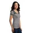 thumbnail image 4 of District Juniors Varsity V Neck Tee-XS (Heathered Nickel/ Black), 4 of 6