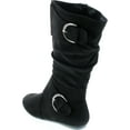 thumbnail image 3 of Forever Link KLEIN-70 Women's Closed Round Toe Buckle Slouch Flat Heel Mid-Calf Boot, 3 of 7