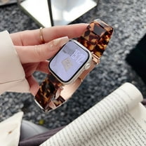 Dwitch Classy Resin Watch Band for Apple Watch Band 42mm 44mm 45mm 46mm(Series 10) 49mm,Thin Light Strap Bracelet for iWatch Band Series 10 9 8 7 6 5 4 3 2 1 SE Ultra 2/Ultra 1 for Women,H