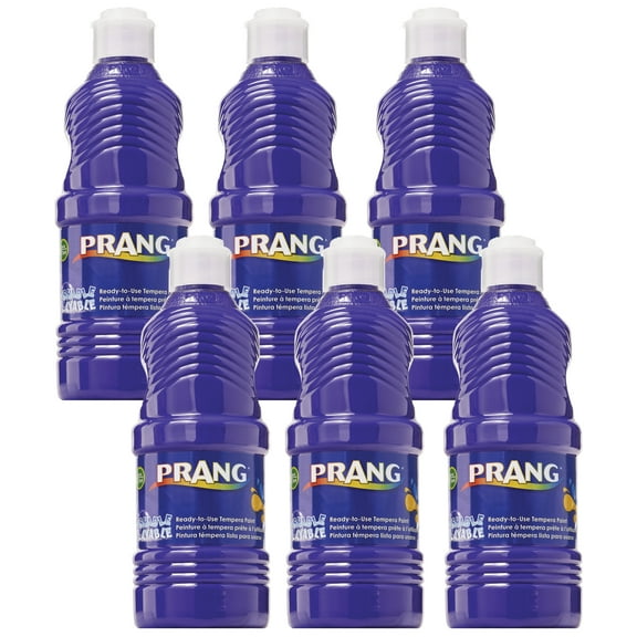 Prang Washable Tempera Paint, Violet, 16 oz, Pack of 6