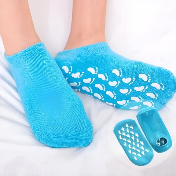 TELOLY Moisturising Gel Socks for Cracked Feet,Foot Socks for Women and Men,Gel Socks for Moisturising Dry Feet Cotton Gel Toe Moisturizing Spa Silicone Socks