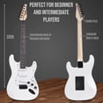 thumbnail image 3 of Kit de guitarra eléctrica LyxPro de tamaño completo de 39 pulgadas con amplificador de 20 W, color blanco, 3 of 7