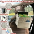 thumbnail image 4 of Noaman 2 Pack Backseat Car Organizer with Storage Pockets & 2.14Gal PU Trash Can, Hanging Organizer, Beige, 4 of 7