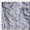 thumbnail image 4 of Soimoi Blue Rayon Fabric Flower & Butterfly Print Fabric by Yard 56 Inch Wide, 4 of 5