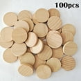 thumbnail image 4 of AMLESO 100x Unpainted Wooden Pieces DIY 0.8" Crafts Projects Natural Beech Chips Round, 4 of 8