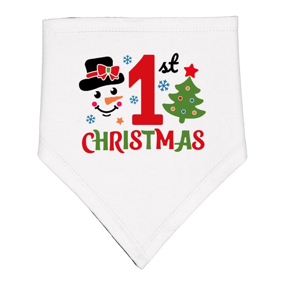 Inktastic 1st Christmas Baby Bandana Bib