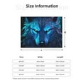 thumbnail image 5 of Naloa Futuristic Blue Light Wolf Flannel Blankets - Thick and Warm Blanket for Winter, Soft Fuzzy Plush King Blanket for All Seasons80"x60", 5 of 6