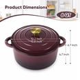 thumbnail image 2 of Hawsaiy 6 QT Enameled Cast Iron Dutch Oven with Lid, Includes 2 Oven Mitts, Nonstick Cookware for Baking, Roasting, Braising, Fig, 2 of 10