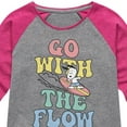 thumbnail image 3 of Peanuts - Summer Edition - Snoopy - Go with the Flow - Toddler & Youth Girls Raglan Graphic T-Shirt, 3 of 4