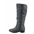 thumbnail image 2 of Coco-20 Women's Fashion Buckles Low Heel Round Toe Zipper Knee High Riding Boots ( Grey, 11 ), 2 of 2