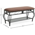thumbnail image 2 of Shoe Bench Rack for Entryway, Vintage Metal Frame Shoe Rack with Bench, Bench with Shoe Storage for Bedroom Doorway, 2 of 5
