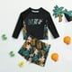 thumbnail image 1 of WILLBEST Trajes de Baño Para Niños Pequeños, Niños y Niñas, Trajes de Baño de Dibujos Animados, Camisetas de Manga Larga, Pantalones Cortos A Rayas, Traje de Baño de Playa, Conjunto de 2 Piezas, 1 of 5