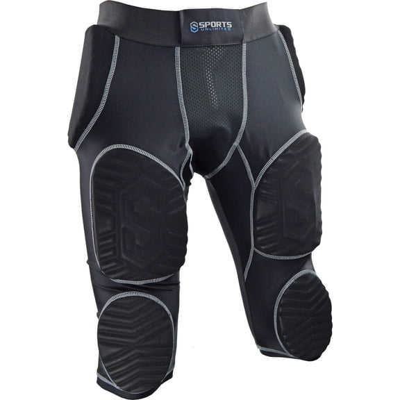 Sports Unlimited Adult 7 Pad Integrated Football Girdle - Hard Thigh Pads