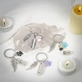 thumbnail image 3 of 4 Pcs 4 Colors Pet Ashes Key Chain Pet Memorial Keychain Dog Cat Cremation Keychain Alloy Pet Ashes Keepsake Pet Cremation Jewelry Paw Print Urn Pendant with Angel Wings, 3 of 6