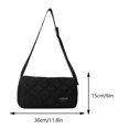 thumbnail image 2 of Bolso acolchado para mujer, bolso bandolera con cremallera, bolso de compras moderno (negro), 2 of 8