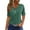 Green, variant on LYXSSBYX Summer Tops for Women 2024 Women's Casual Solid Color Short-Sleeved V-Neck Top