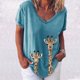 thumbnail image 2 of Elegante mujer con cuello en V estampado camiseta blusa Tops sudadera OAVQHLG3B Store  lin121212, 2 of 4