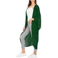 thumbnail image 4 of HAPPY BAY Women's Chiffon Beach Solid Sheer Button Down Kimono Swimwear Cover ups Casual Summer Kimonos for Women Beachwear Duster Cardigan 3X-4X Shamrock Forest, Solid, 4 of 5