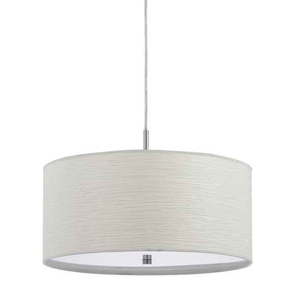 Cal Lighting Nianda 18" Contemporary Metal Pendant with Drum Shade in Silver