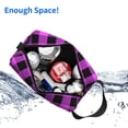 thumbnail image 4 of Uemuo Purple Black Buffalo Plaid Pattern Portable Toiletry Bags with Handle, Waterproof travel Make up Bags for Women, Large Capacity Travel Cosmetic Bags, 4 of 9