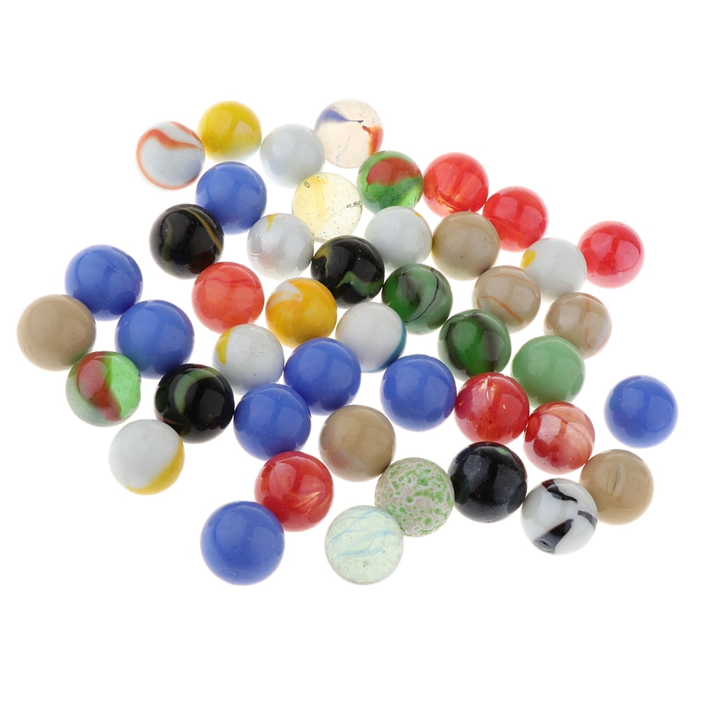 Billes en Verre Moucheté 25mm, Lot de 20, Jeu de Balle de Marbre pour Enfants, Chinois