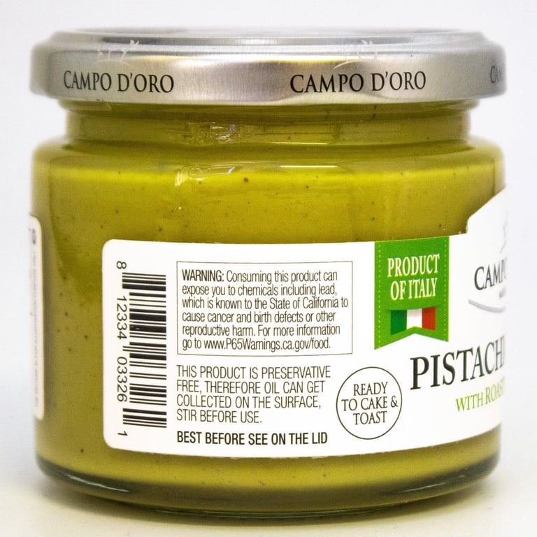 Pistachio Cream By Zest Delites - 40% Premium Pistachio Butter, No Palm Oil, Made In Italy, 6.7 Oz Jar