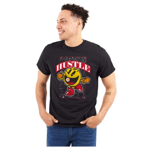PACMAN Video Arcade Game Hustle Men's Graphic T Shirt Tees Brisco Brands S