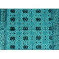 thumbnail image 1 of Ahgly Company Indoor Rectangle Oriental Turquoise Blue Modern Area Rugs, 7' x 9', 1 of 4
