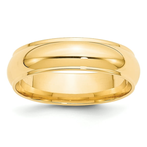 14k Yellow Gold 6mm Half Round with Edge Wedding Band Size 13.5 HRE060