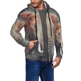 thumbnail image 2 of Honeii Elephant in Smoke Print Hoodies for Men, Pullover & Full Zip, Breathable Zip up Hoodie, Sweatshirt-3X-Large, 2 of 5