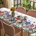 thumbnail image 3 of Independence Day Table Cloths for 8 Foot Rectangle Tables, 4th of July Red Blue Stars Patriotic Patio Waterproof Elastic Fitted Tablecloths, Washable Rectangular Table Cover for Camping, 3 of 8