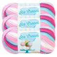 thumbnail image 1 of Lion Brand Ice Cream® Yarn #3 Light/DK Yarn 100g/360m 3-Pack, 1 of 8