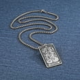 thumbnail image 3 of TEAMER Skeleton Tarot Card Necklace Stainless Steel Amulet Marigold Tarot Card Major Arcana Necklaces for Women Men, 3 of 4
