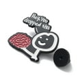 thumbnail image 3 of 10 pc Hey You Dropped This Brain Funny Satrical Lyrics Enamel Pins Black Alloy Badge for Men Women White 27.8x30.7x1.5mm, 3 of 3