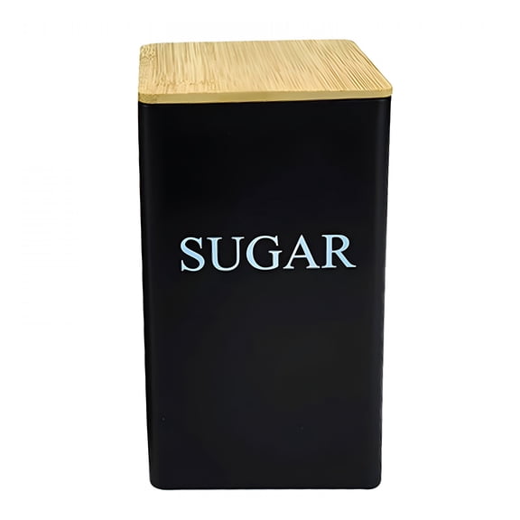 ACDANC 2026 New Coffee Tea Sugar Container Set,1000 Ml Metal Canisters with Bamboo Lids,Canisters Sets for Kitchen,Food Storage Container Jars for Kitchen Counter Storage (Black/White)