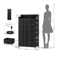 thumbnail image 2 of Comoda Cajonera para Recamara - 12 Cajones De Tela con Parte Superior Madera y Marco De Acero Plegable - Cómoda Alta Ideal Mueble Organizador con cajonera- Luz LED - Estación de Carga., 2 of 6