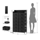 thumbnail image 2 of Comoda Cajonera para Recamara - 12 Cajones De Tela con Parte Superior Madera y Marco De Acero Plegable - Cómoda Alta Ideal Mueble Organizador con cajonera- Luz LED - Estación de Carga., 2 of 6