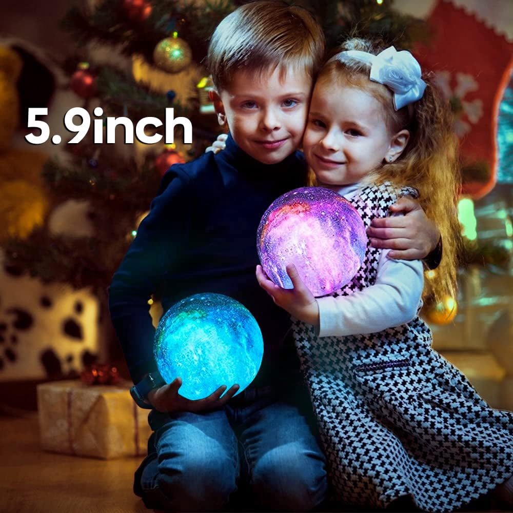 3D LED Moon Light, Remote & Touch Control Moon Night Light Gifts for Girls Boys Kids Women Birthday(4.7 inch 16 Colors)